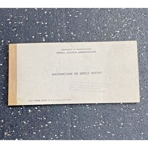 1970'S or late 1960'S AVIATION MALFUNCTION OR DEFECT REPORT CARD Booklet of 25